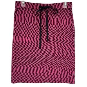 Lobo Mau Pink‎ Black Patterned Women's Skirt Small